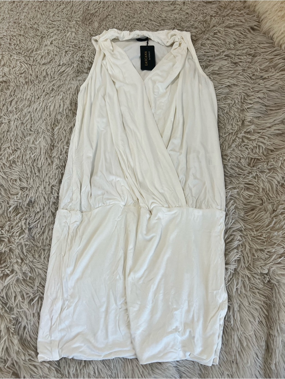 White Sleeveless Wrap Mini Dress
